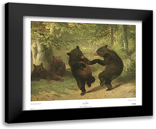 Dancing Bears (17 x 14) 19x16 Black Modern Wood Framed Art Print Poster by Beard, William