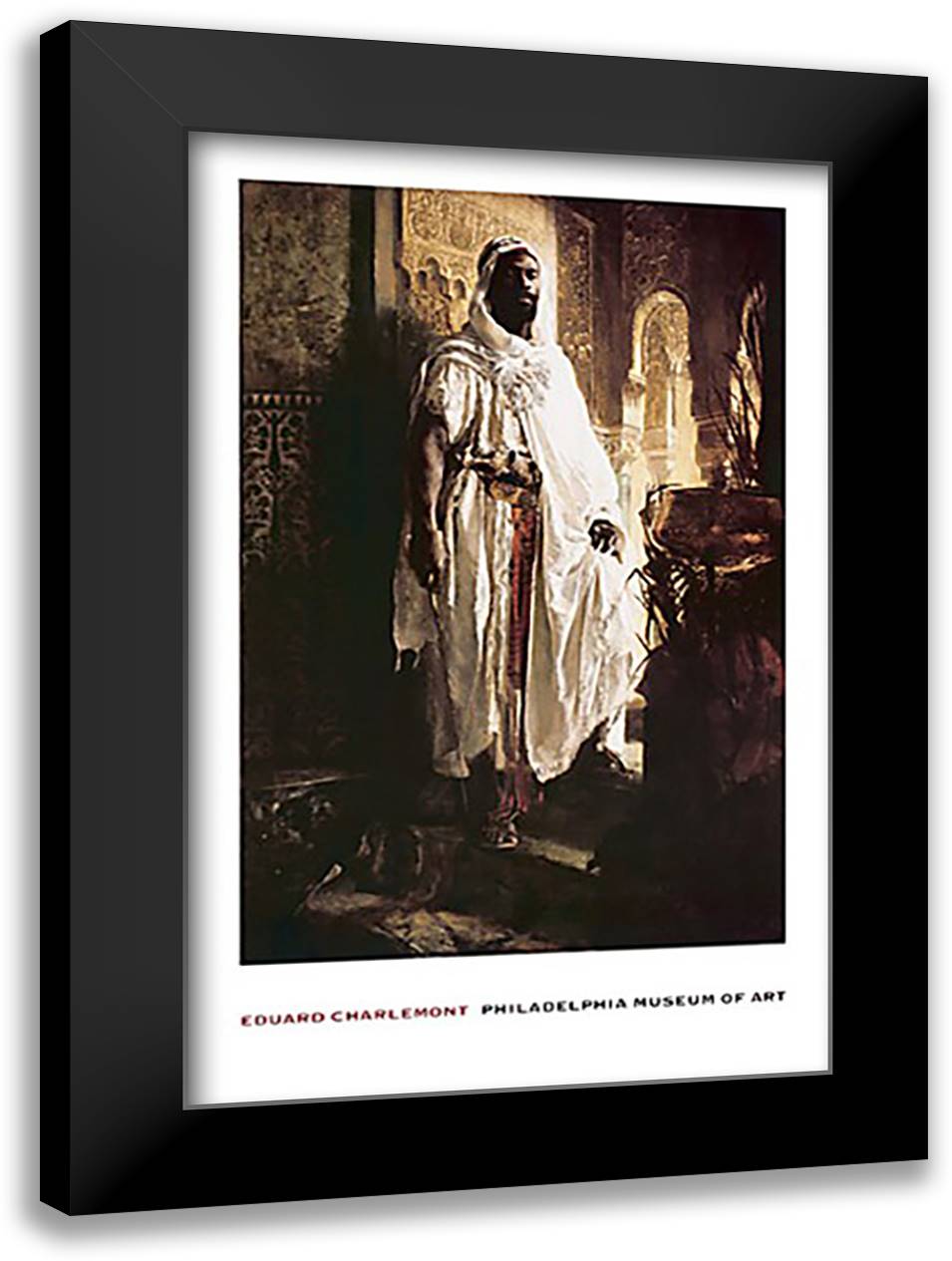 The Moorish Chief 28x40 Black Modern Wood Framed Art Print Poster by Charlemont, Eduard