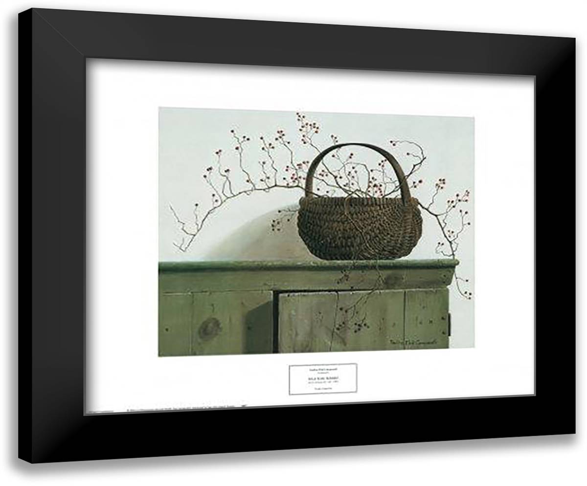 Wild Rose Berries, c.1987 24x20 Black Modern Wood Framed Art Print Poster by Campanelli, Pauline Eble