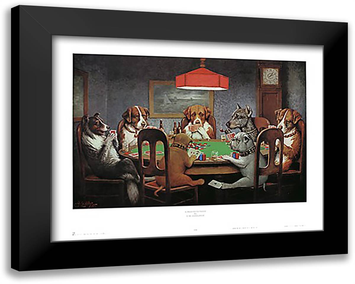 A Friend in Need 29x23 Black Modern Wood Framed Art Print Poster by Coolidge, Cassius Marcellus