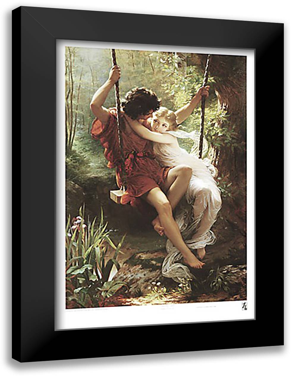 Auguste Cot - Le Printemps 27x39 Black Modern Wood Framed Art Print Poster by Cot, Pierre Auguste