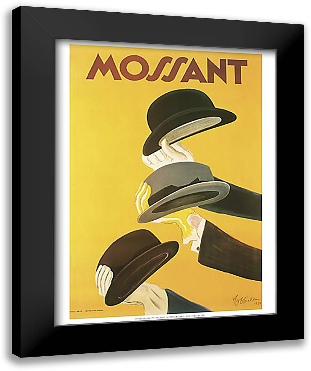 Mossant 28x40 Black Modern Wood Framed Art Print Poster by Cappiello, Leonetto