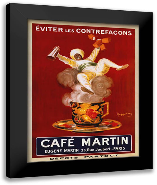 Cafe Martin, 1921 28x36 Black Modern Wood Framed Art Print Poster by Cappiello, Leonetto