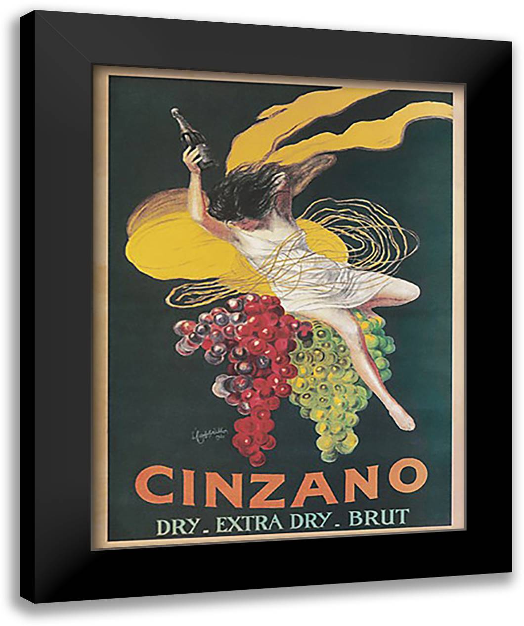 Cinzano 20x26 Black Modern Wood Framed Art Print Poster by Cappiello, Leonetto