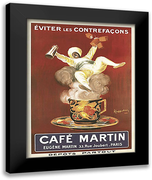 Cafe Martin, 1921 20x26 Black Modern Wood Framed Art Print Poster by Cappiello, Leonetto