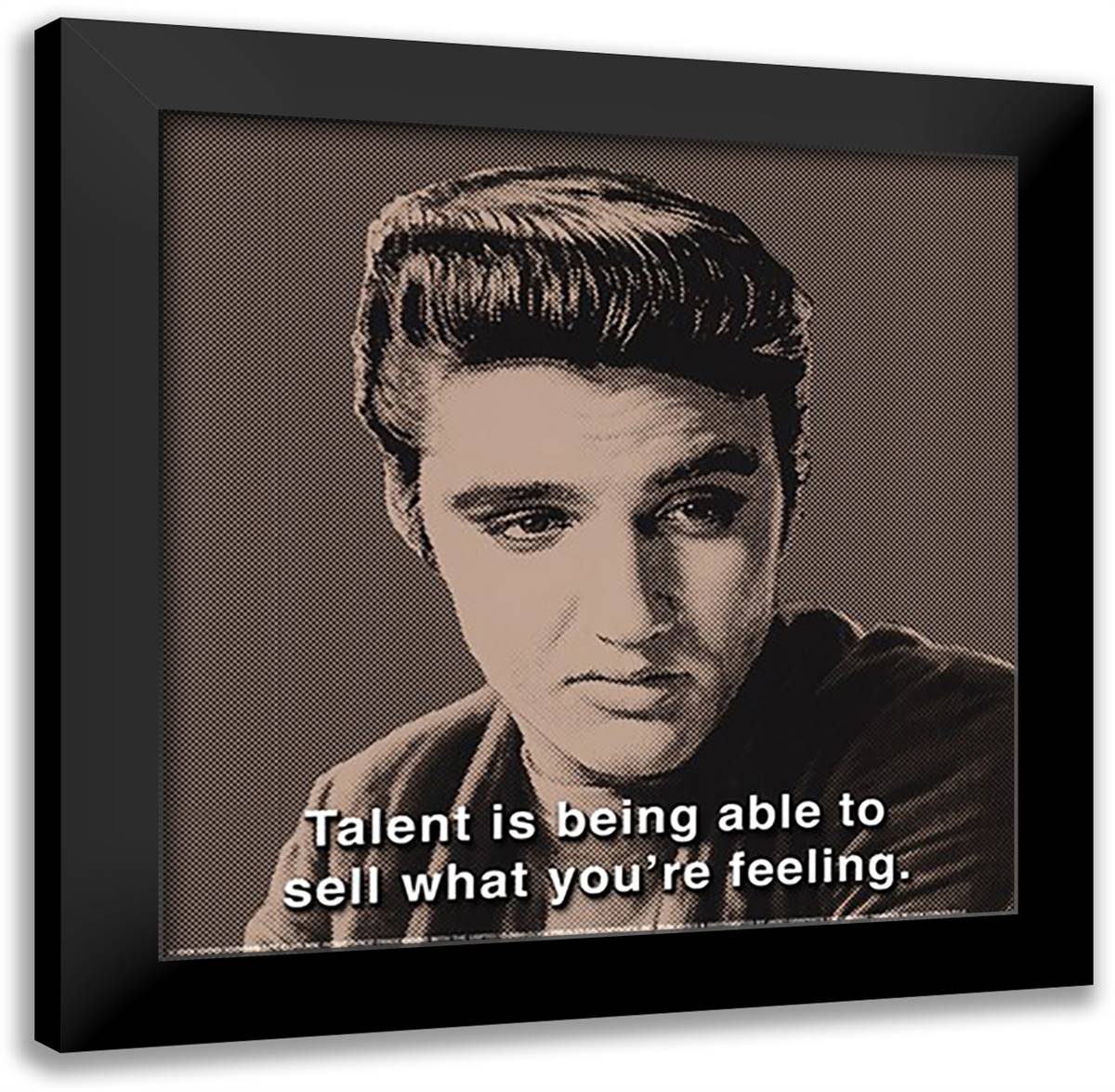 American Icon (Elvis Presley) 16x16 Black Modern Wood Framed Art Print Poster by Consani, Chris