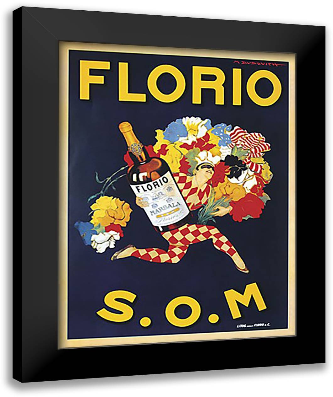 Florio 28x36 Black Modern Wood Framed Art Print Poster by Dovich, Marcello Du