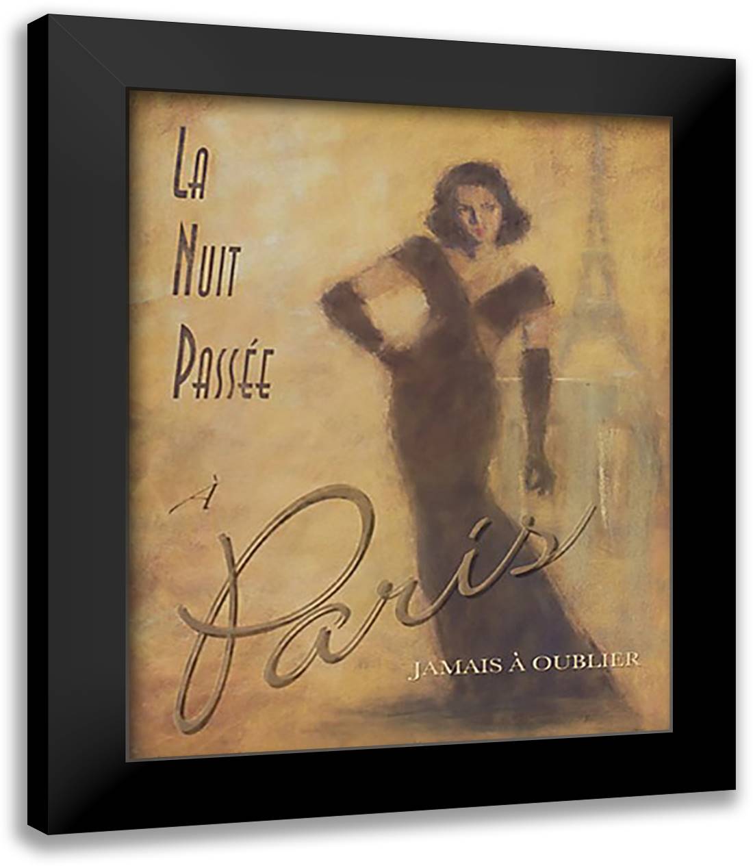 Evening in Paris 26x32 Black Modern Wood Framed Art Print Poster by Dyer, Margaret