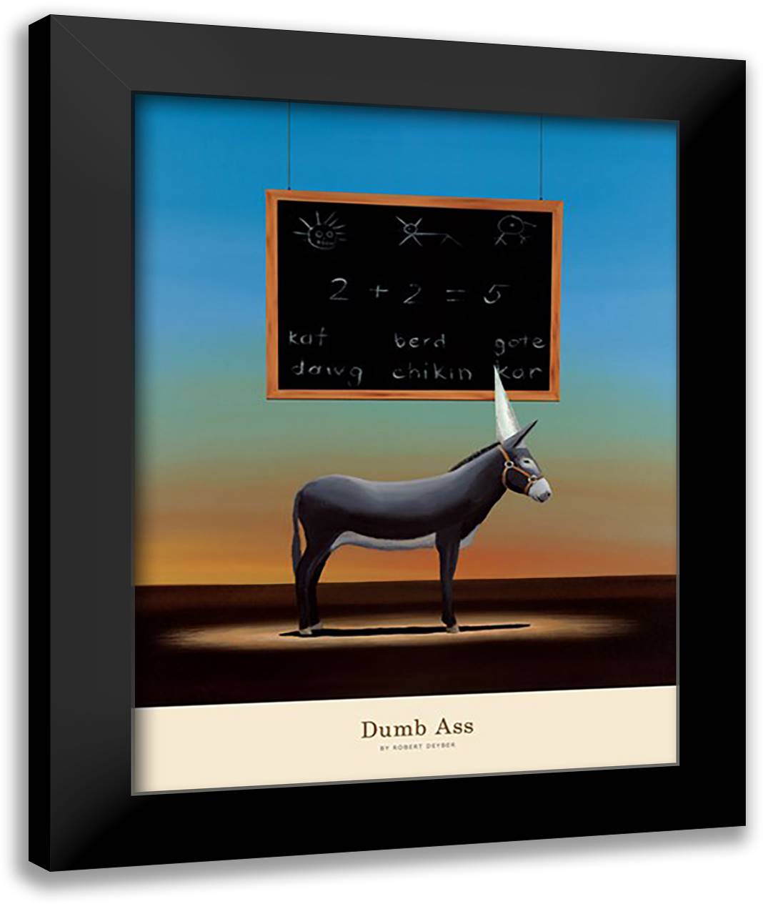 Dumb Ass 22x28 Black Modern Wood Framed Art Print Poster by Deyber, Robert