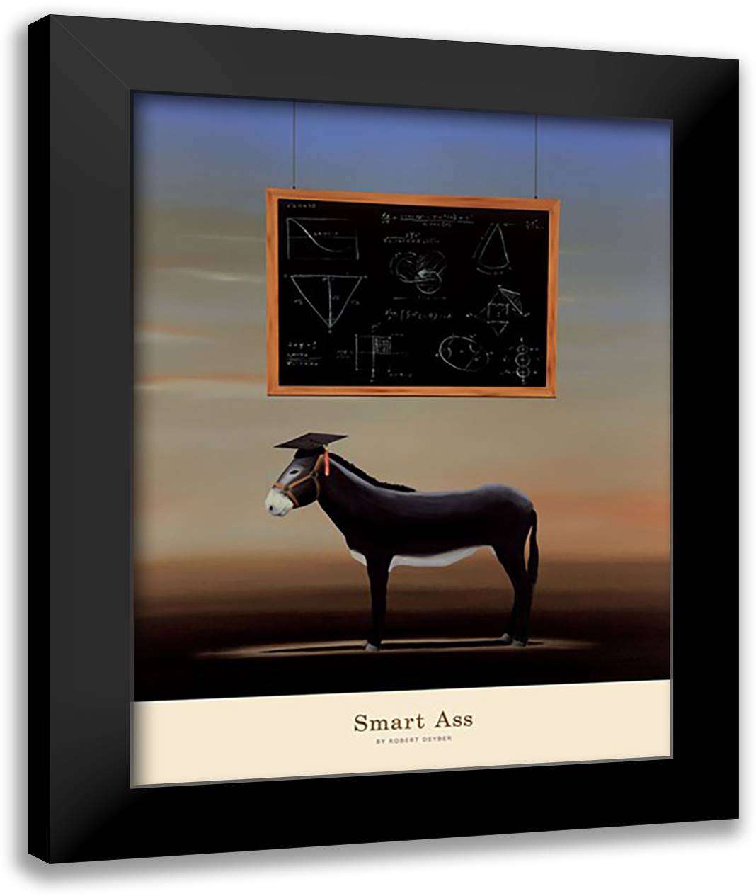 Smart Ass 22x28 Black Modern Wood Framed Art Print Poster by Deyber, Robert