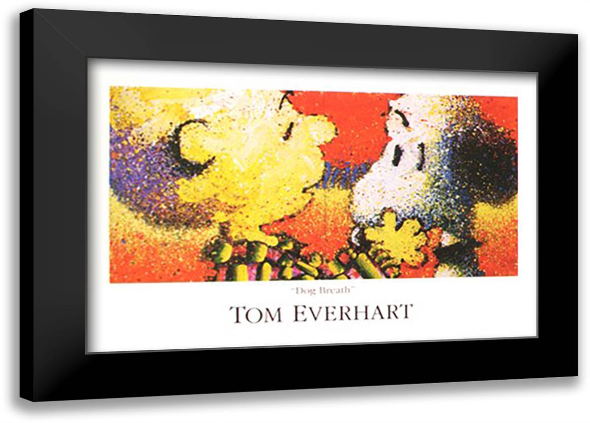 Dog Breath 40x28 Black Modern Wood Framed Art Print Poster by Everhart, Tom