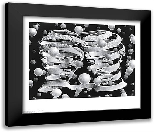 Bond of Union 30x26 Black Modern Wood Framed Art Print Poster by Escher, M.C.