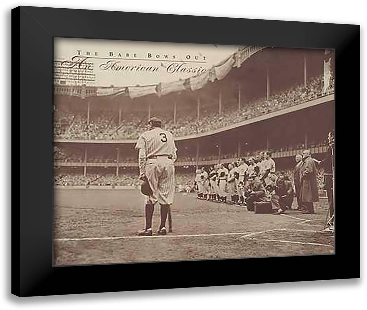 Babe Bows Out, c.1948 28x22 Black Modern Wood Framed Art Print Poster by Fein, Nat
