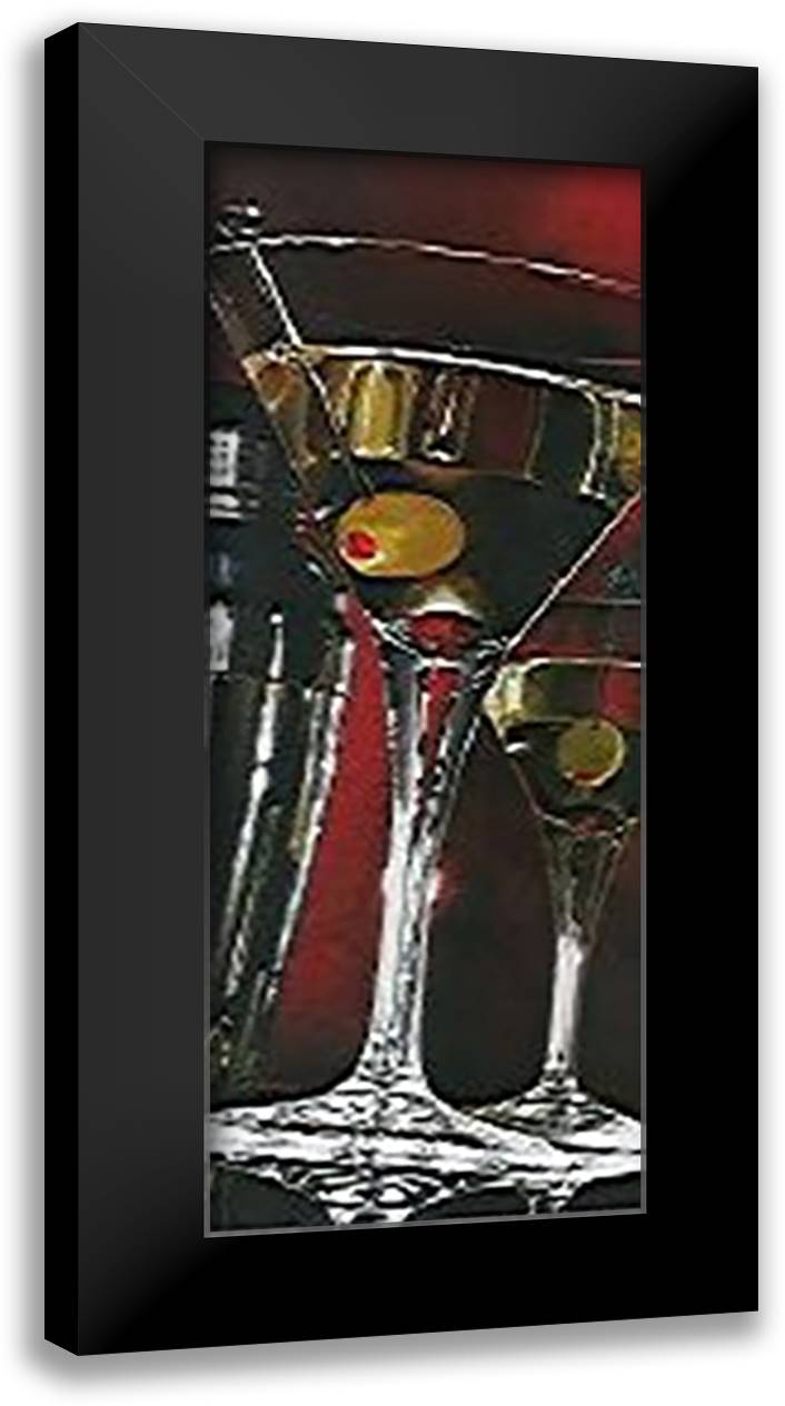 Cocktail Hour 16x36 Black Modern Wood Framed Art Print Poster by Ferreri, Stefano