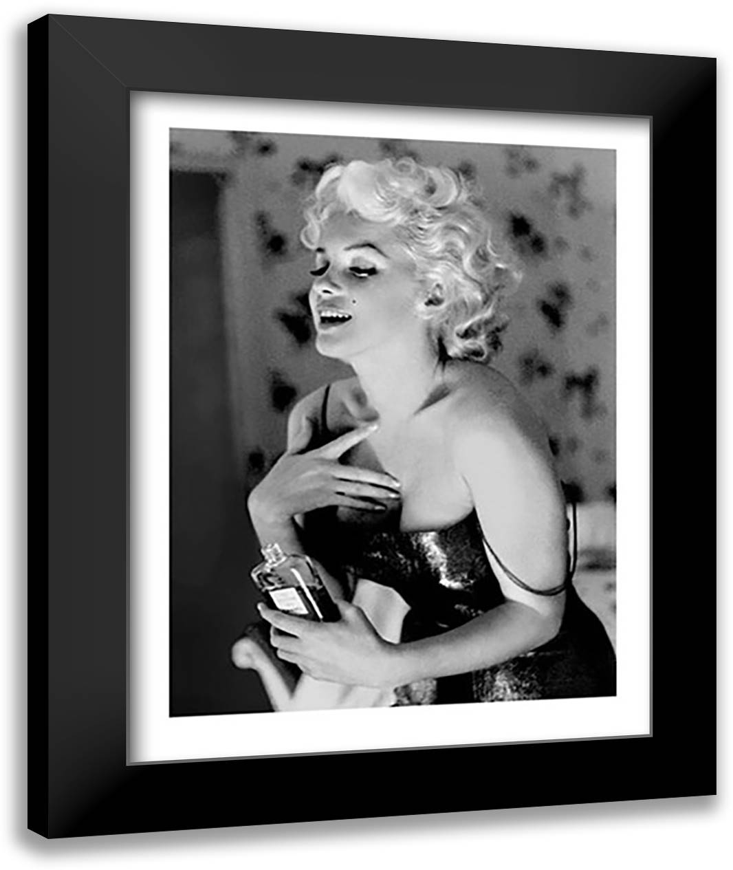 Marilyn Monroe - Chanel No. 5 28x36 Black Modern Wood Framed Art Print Poster by Feingersh, Ed