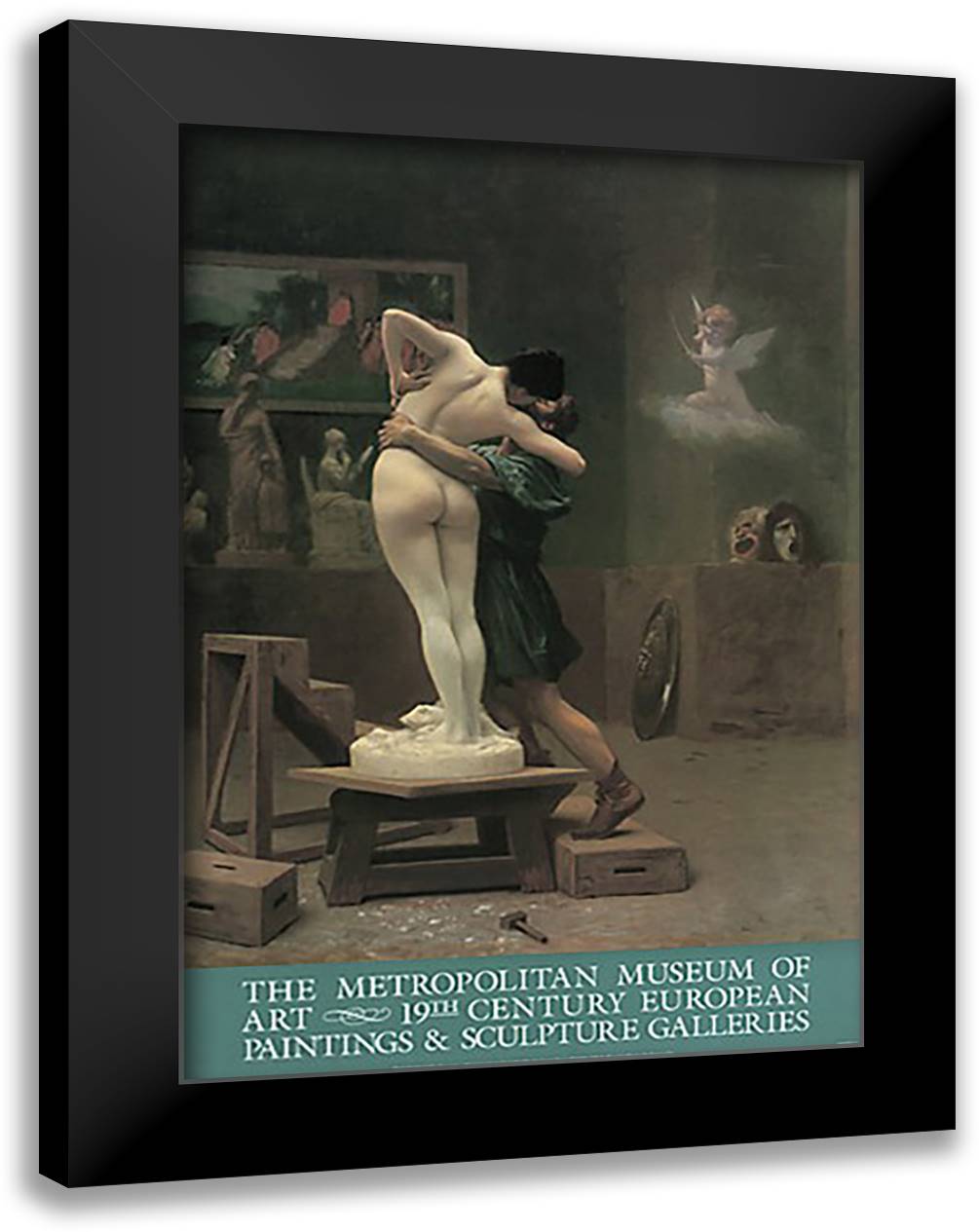 Pygmalion and Galatea 28x39 Black Modern Wood Framed Art Print Poster by Gerome, Jean-Leon