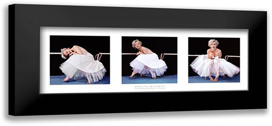 Marilyn Monroe Ballet Triptych 40x16 Black Modern Wood Framed Art Print Poster by Greene, Milton