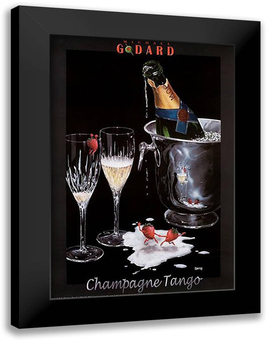 Champagne Tango 28x40 Black Modern Wood Framed Art Print Poster by Godard, Michael