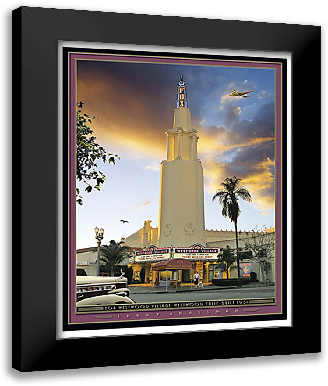 Fox Theater 23x29 Black Modern Wood Framed Art Print Poster by Grossman, Larry