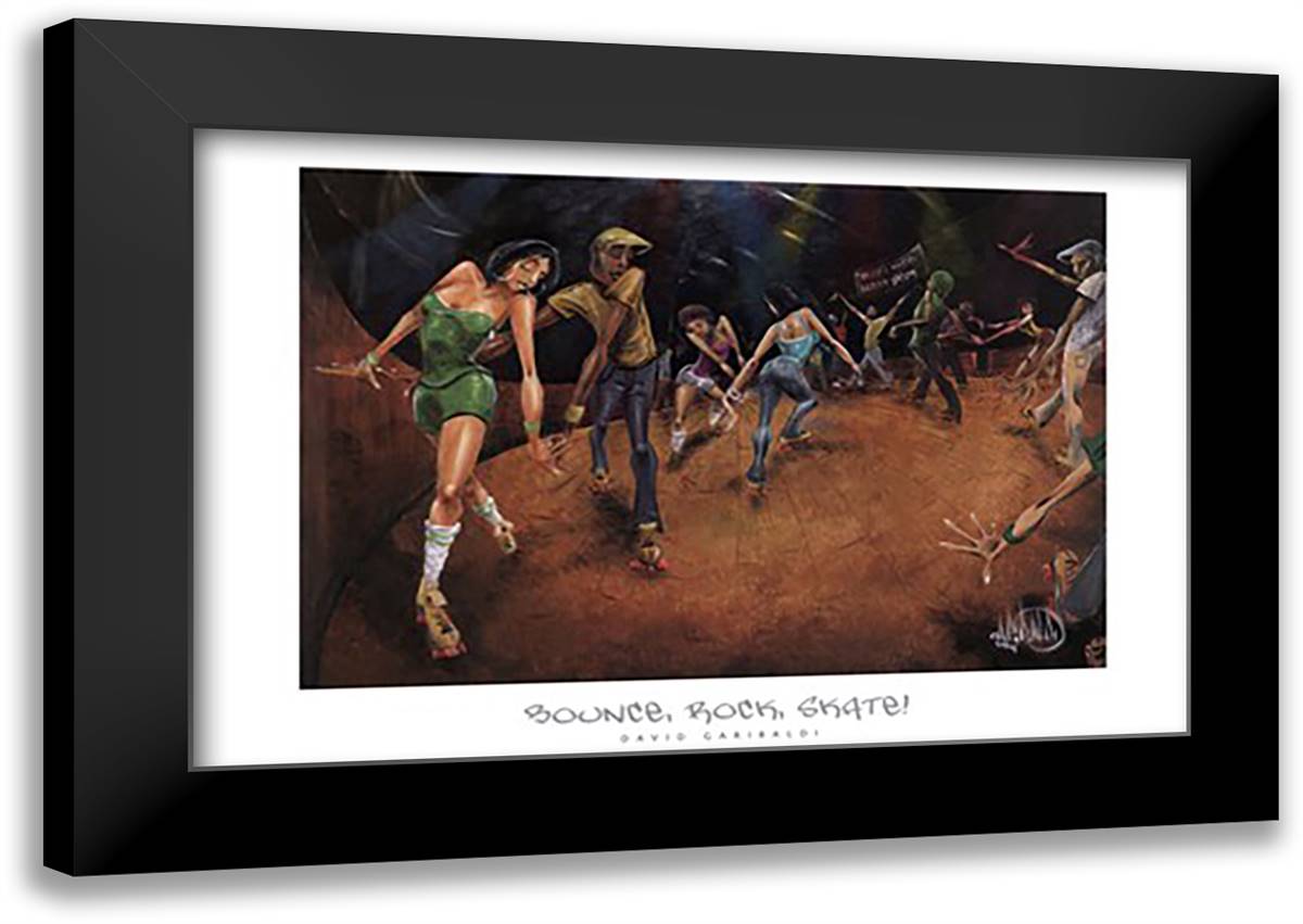 Bounce, Rock, Skate! 40x28 Black Modern Wood Framed Art Print Poster by Garibaldi, David