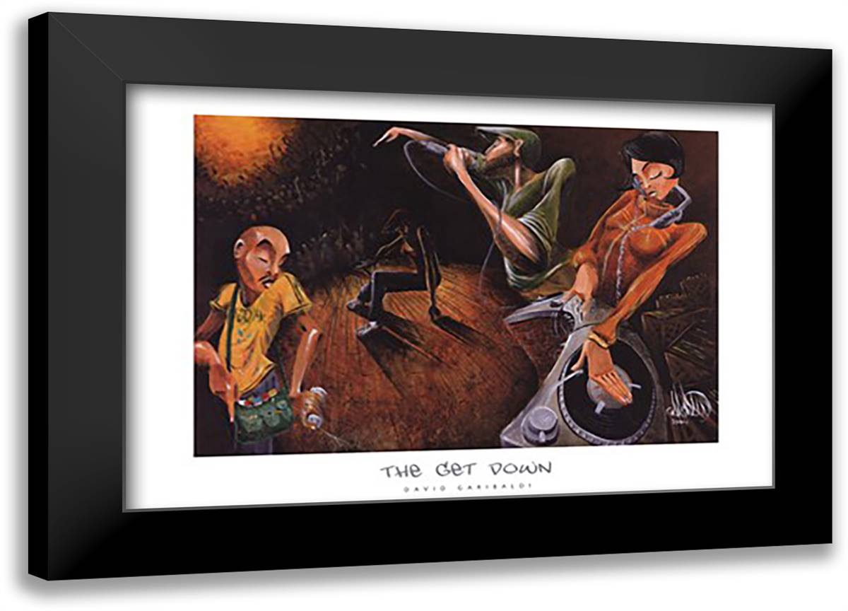 The Get Down 40x28 Black Modern Wood Framed Art Print Poster by Garibaldi, David