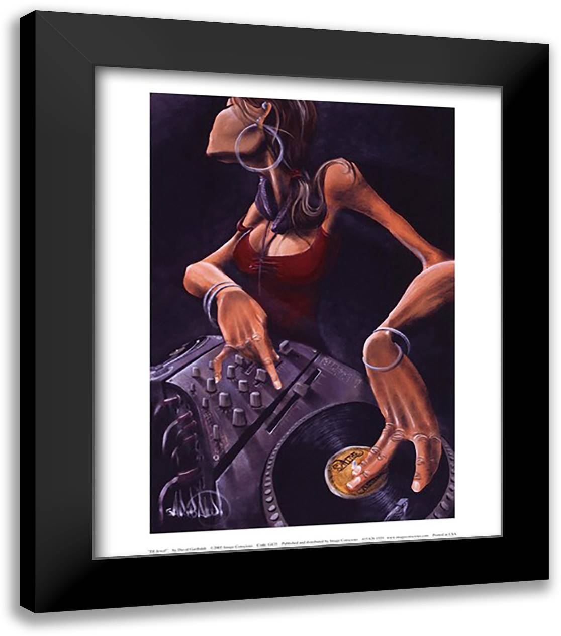 DJ Jewel 12x14 Black Modern Wood Framed Art Print Poster by Garibaldi, David