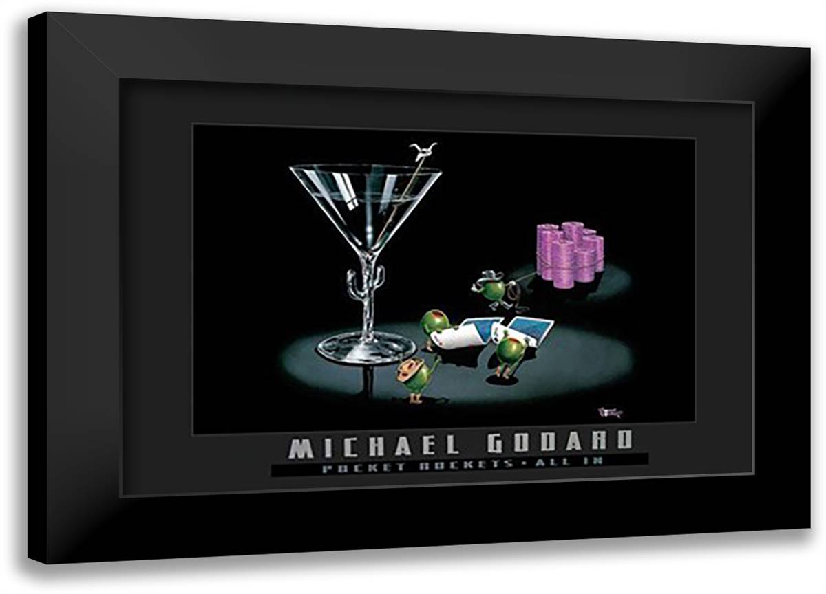 Pocket Rockets 40x28 Black Modern Wood Framed Art Print Poster by Godard, Michael