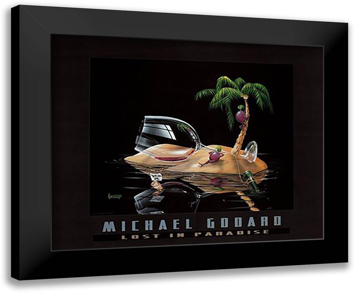 Lost In Paradise 34x28 Black Modern Wood Framed Art Print Poster by Godard, Michael