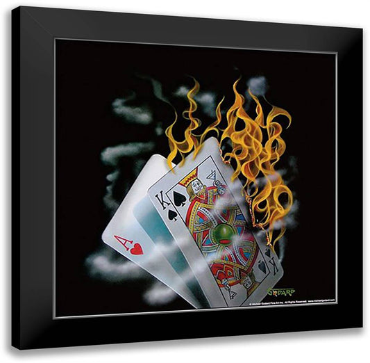Burning Blackjack 16x16 Black Modern Wood Framed Art Print Poster by Godard, Michael