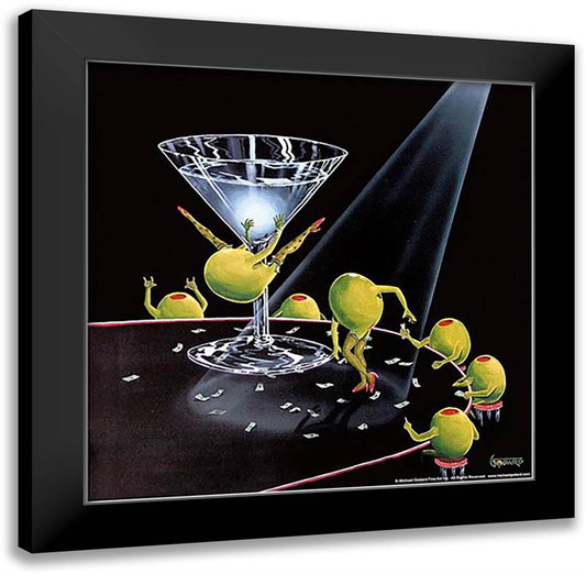 Even Dirtier Martini 16x16 Black Modern Wood Framed Art Print Poster by Godard, Michael