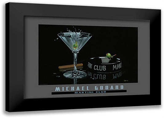 Martini Club 40x28 Black Modern Wood Framed Art Print Poster by Godard, Michael