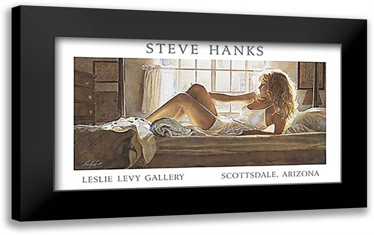 Bedroom Light 36x22 Black Modern Wood Framed Art Print Poster by Hanks, Steve