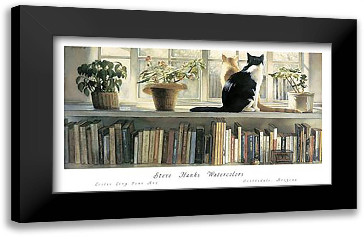 Bookends 40x22 Black Modern Wood Framed Art Print Poster by Hanks, Steve