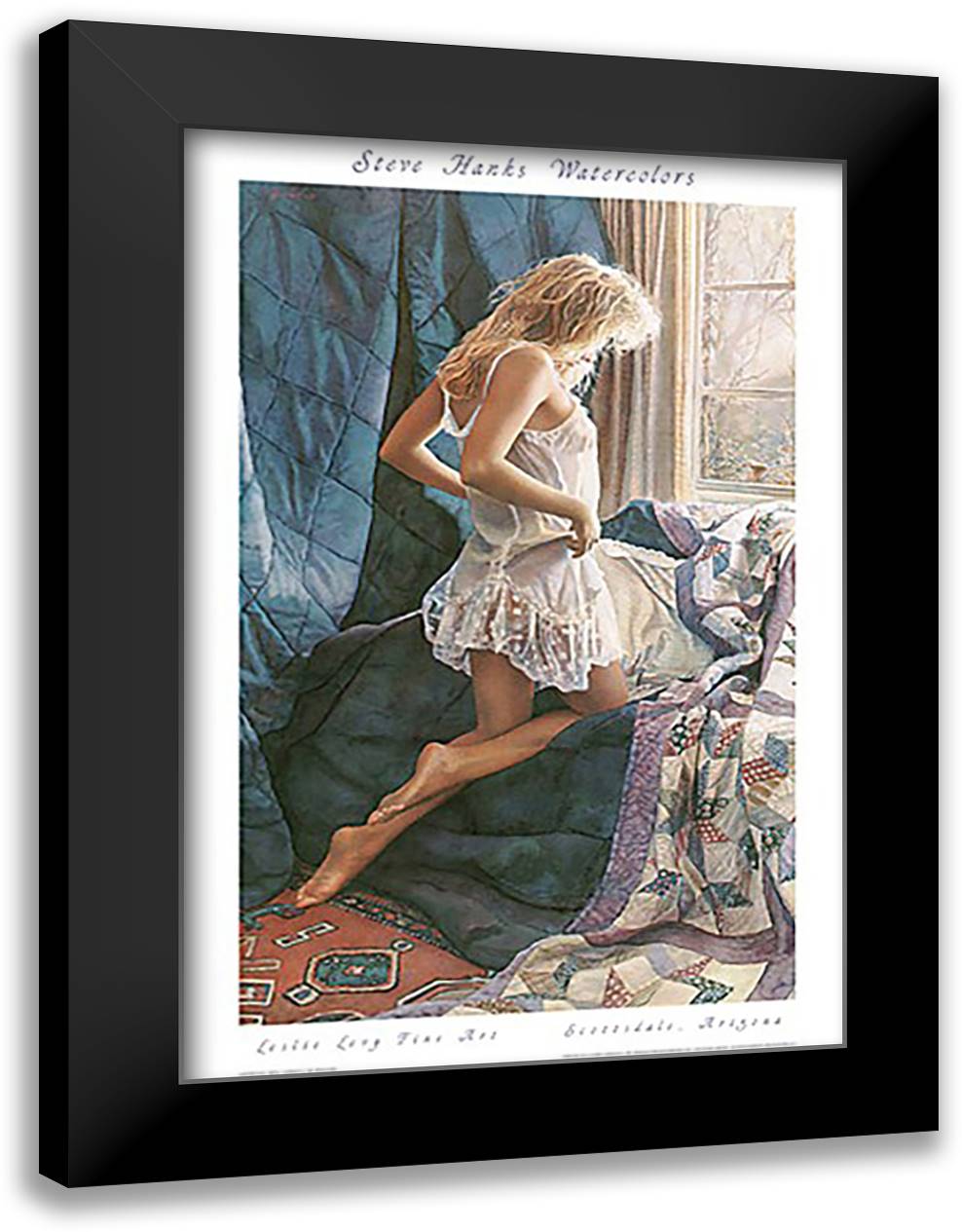 A Winter's Day 28x40 Black Modern Wood Framed Art Print Poster by Hanks, Steve