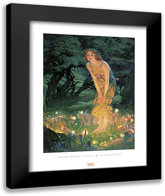 Midsummer Eve, c.1908 28x36 Black Modern Wood Framed Art Print Poster by Hughes, Edward Robert