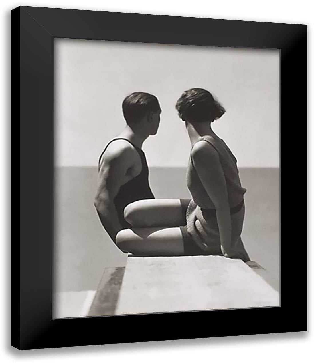 Huene - Swimwear by AJ Izod 26x32 Black Modern Wood Framed Art Print Poster by Heune, Hoyningen