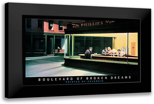 Nighthawks 18x15 Black Modern Wood Framed Art Print Poster by Helnwein, Gottfried