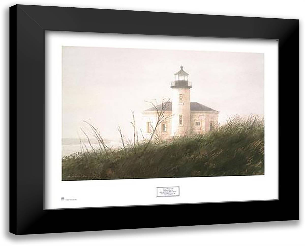 Fog At Bandon 33x26 Black Modern Wood Framed Art Print Poster by Jones, Thomas