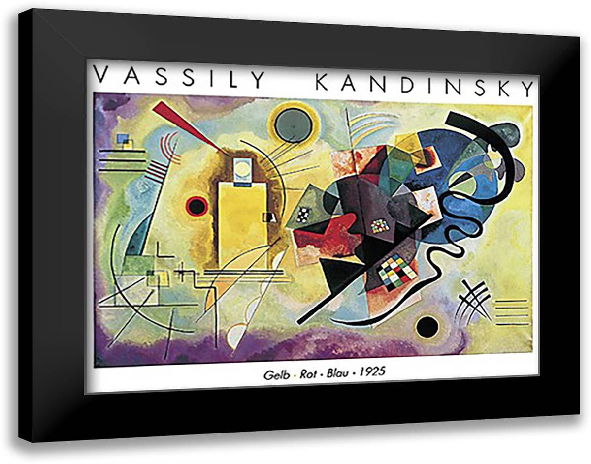 Gelb, Rot, Blau, c.1925 36x28 Black Modern Wood Framed Art Print Poster by Kandinsky, Wassily