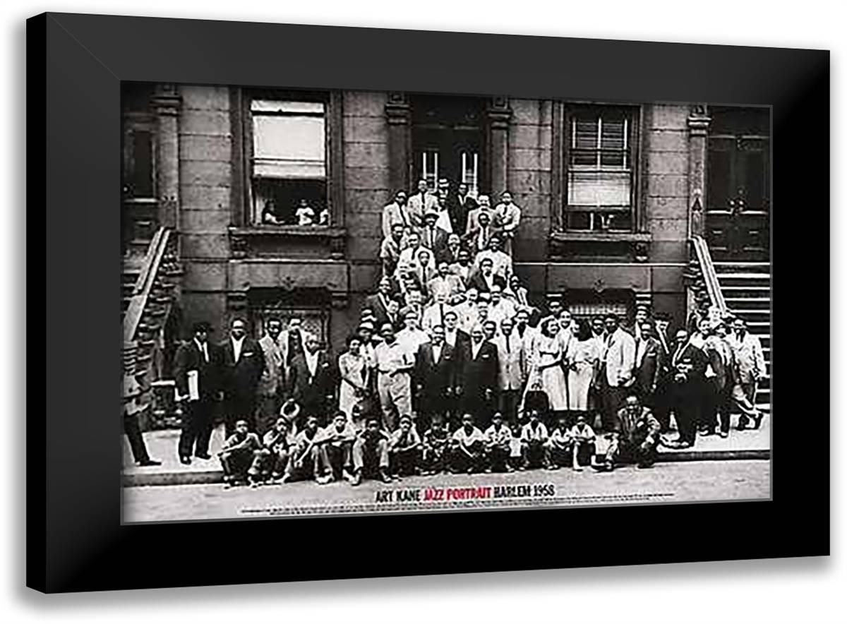 Jazz Portrait 39x28 Black Modern Wood Framed Art Print Poster by Kane, Art