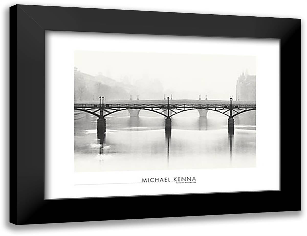 Pont des Arts, Paris 30x23 Black Modern Wood Framed Art Print Poster by Kenna, Michael