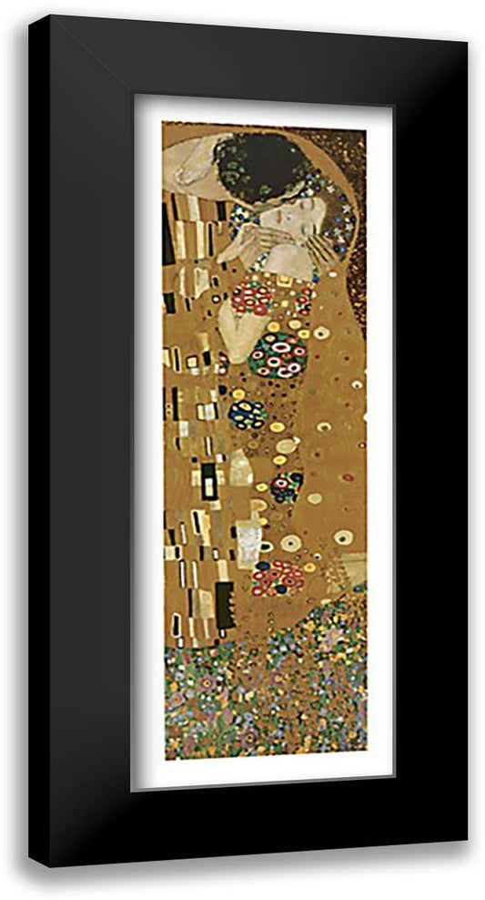 The Kiss [foil, detail] 16x40 Black Modern Wood Framed Art Print Poster by Klimt, Gustav