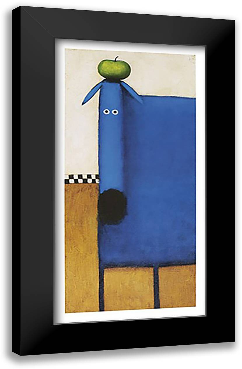 Blue Dog II 22x40 Black Modern Wood Framed Art Print Poster by Kessler, Daniel