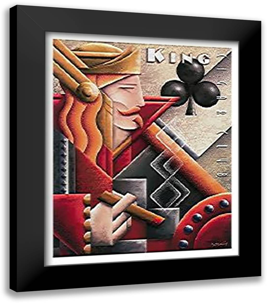 King Cigar Club 28x34 Black Modern Wood Framed Art Print Poster by Kungl, Michael