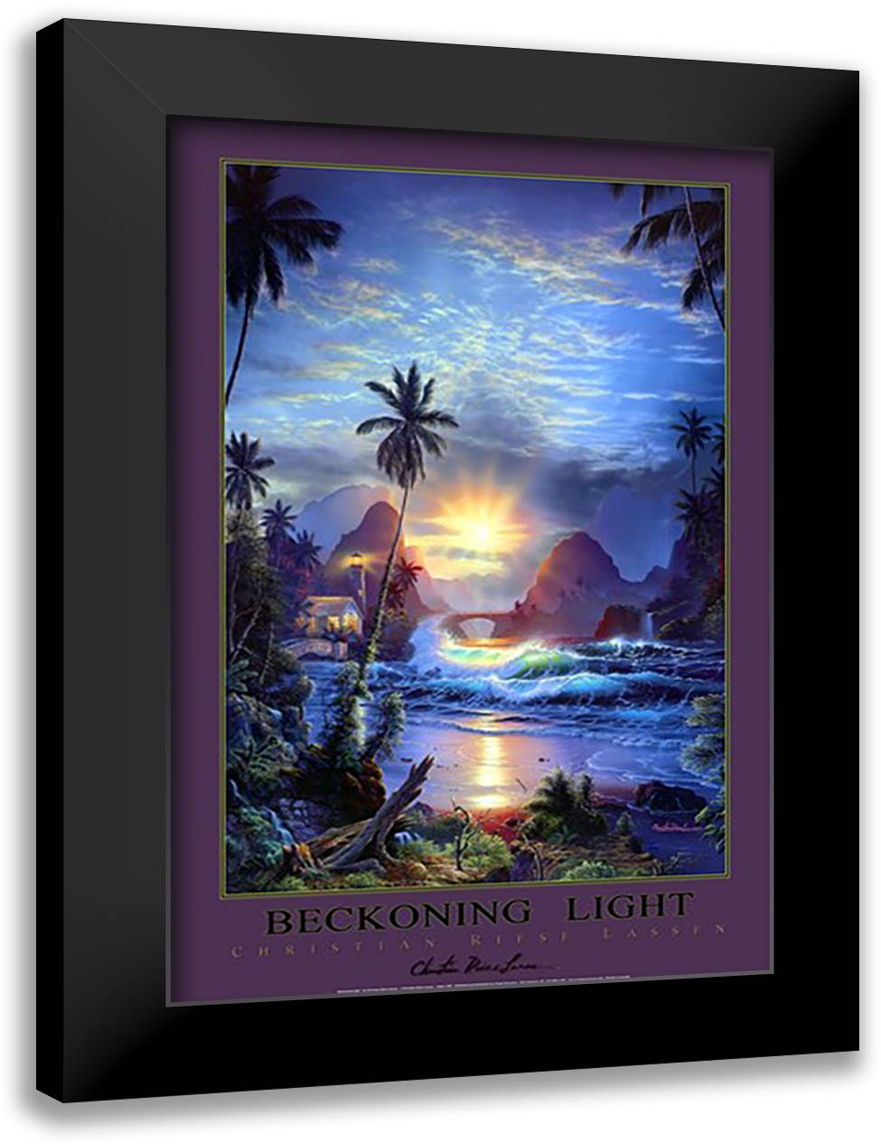 Beckoning Light [foil] 28x40 Black Modern Wood Framed Art Print Poster by Lassen, Christian