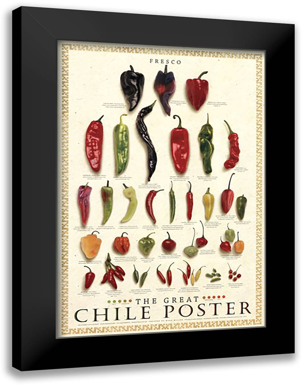 The Great Chile Poster [fresh] 28x40 Black Modern Wood Framed Art Print Poster by Miller, Mark