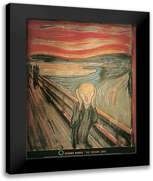 The Scream, c.1893 28x36 Black Modern Wood Framed Art Print Poster by Munch, Edvard