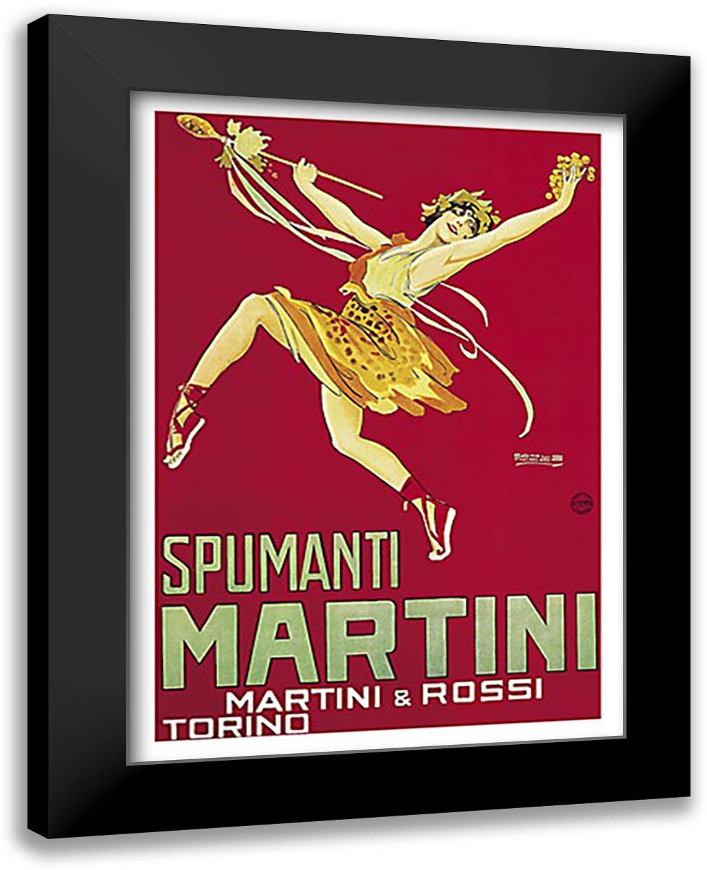 Spumanti Martini 24x32 Black Modern Wood Framed Art Print Poster by Nicco, Carlo