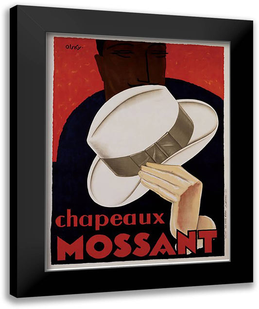 Chapeaux Mossant 28x36 Black Modern Wood Framed Art Print Poster by Olsky