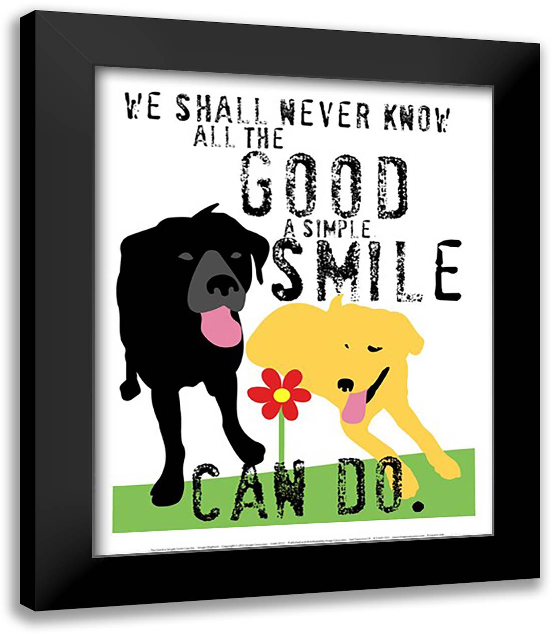 The Good a Simple Smile Can Do 15x18 Black Modern Wood Framed Art Print Poster by Oliphant, Ginger